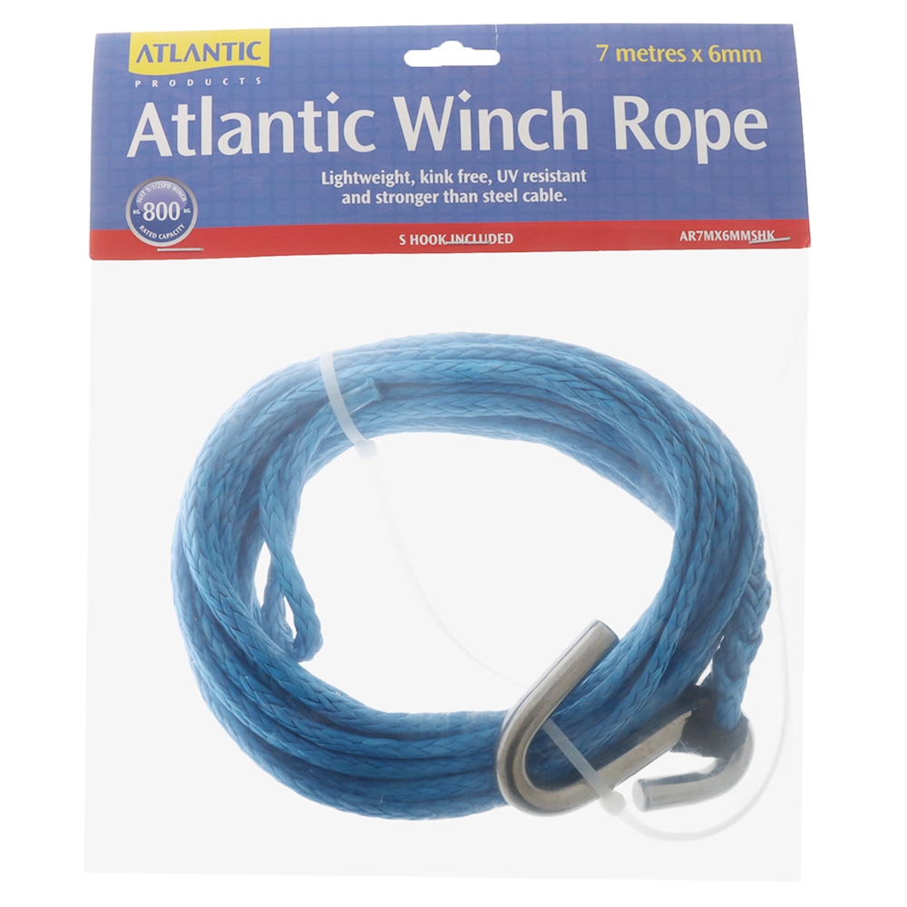 Atlantic Winch Rope With S/S Hook 7m x 6mm