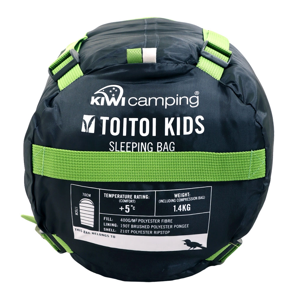 Kiwi Camping Toi Toi Kids 5C Sleeping Bag Green