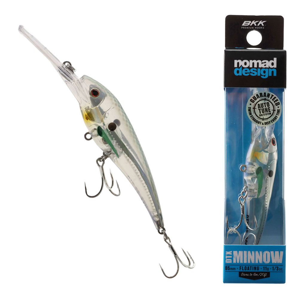 Nomad Design DTX Minnow Floating Bibbed Lure 85mm 11g Holo Ghost Shad