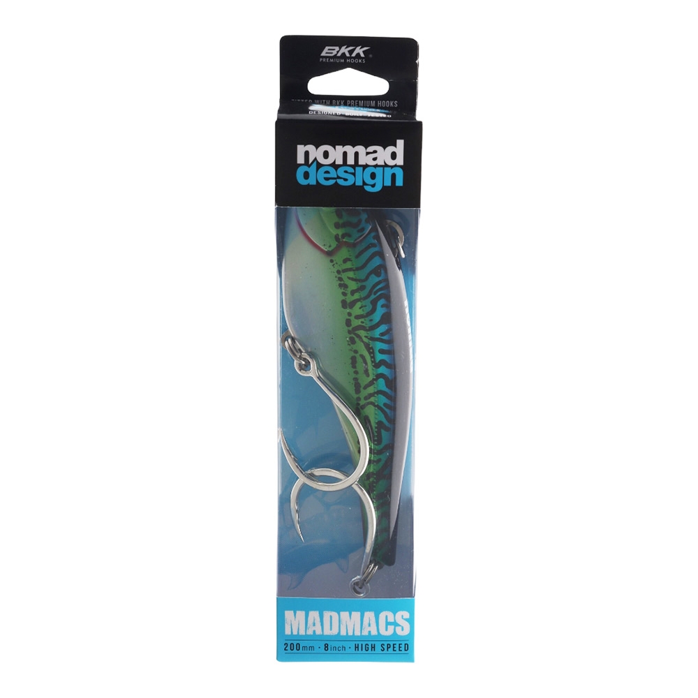 Nomad Design Madmacs Fast Trolling Lure 200mm Silver Green Mackerel