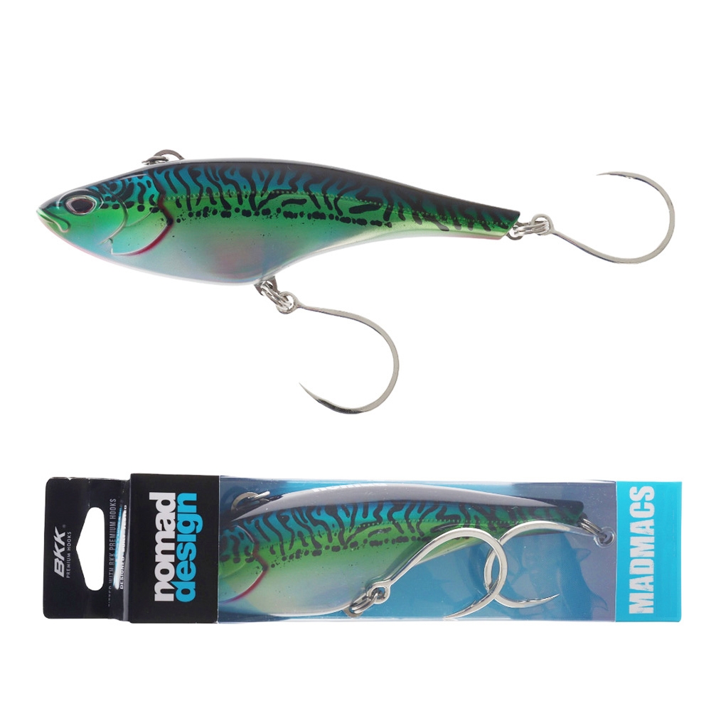 Nomad Design Madmacs Fast Trolling Lure 200mm Silver Green Mackerel