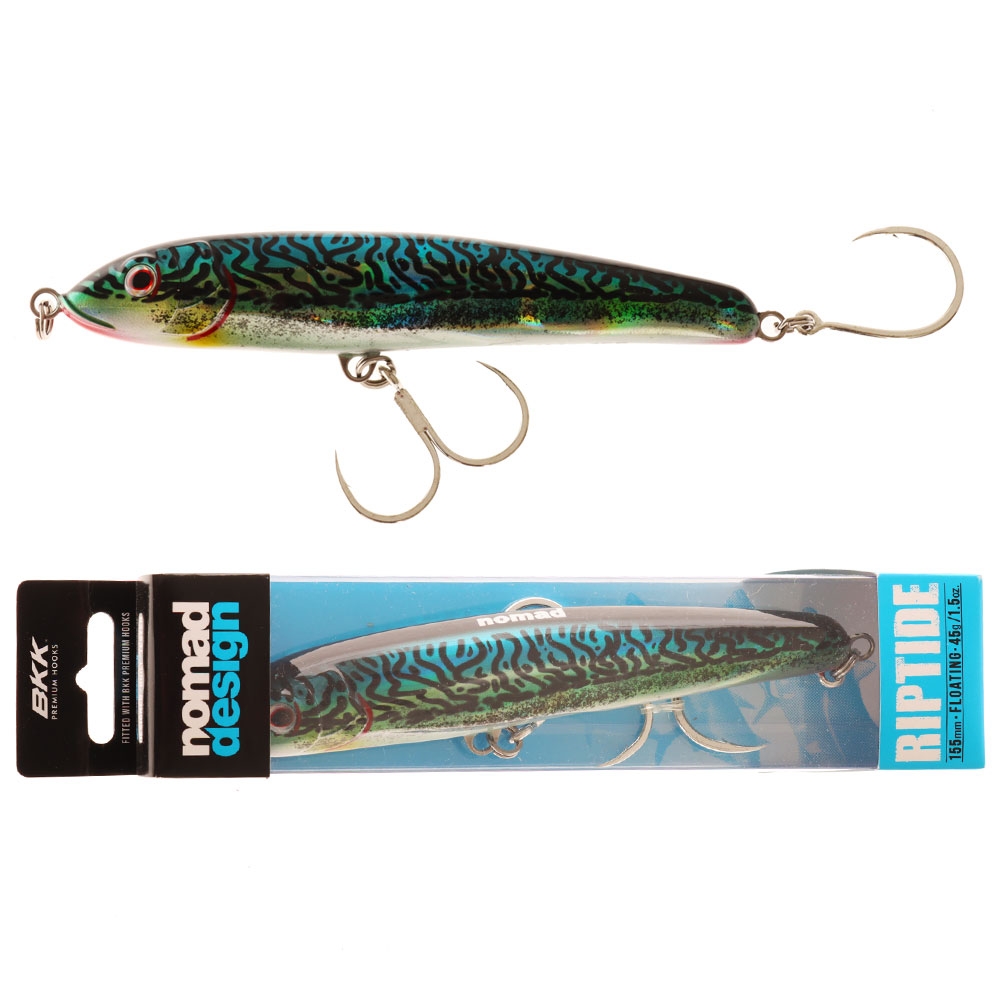 Nomad Design Riptide Floating Stickbait 155mm Silver Green Mackerel