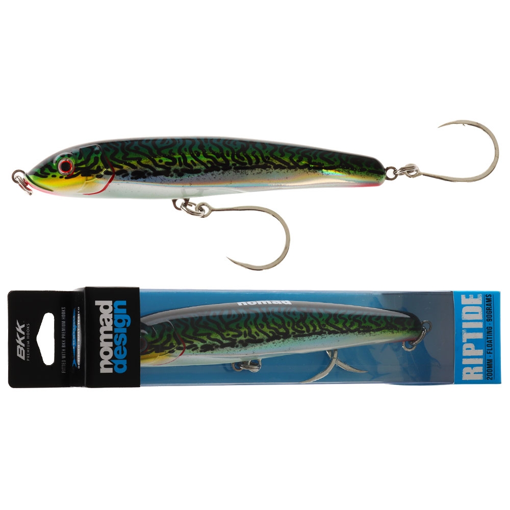 Nomad Design Riptide Floating Stickbait 200mm Silver Green Mackerel