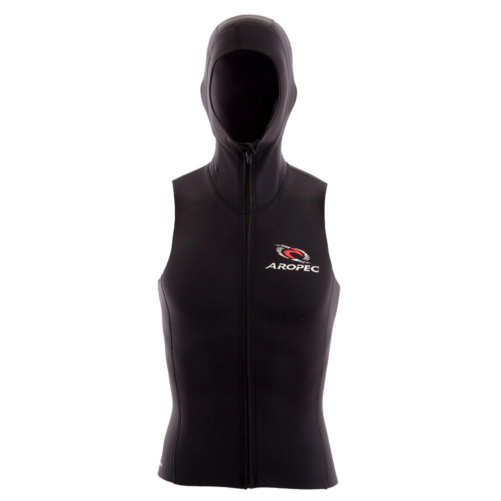 Aropec NeoSkin Neoprene Hooded Dive Vest with Zipper 2.5mm L