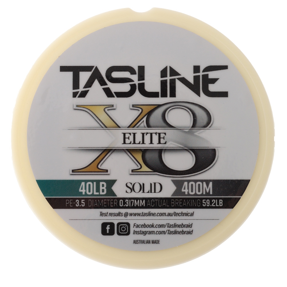 Tasline Elite White Braid 40lb 400m Spool