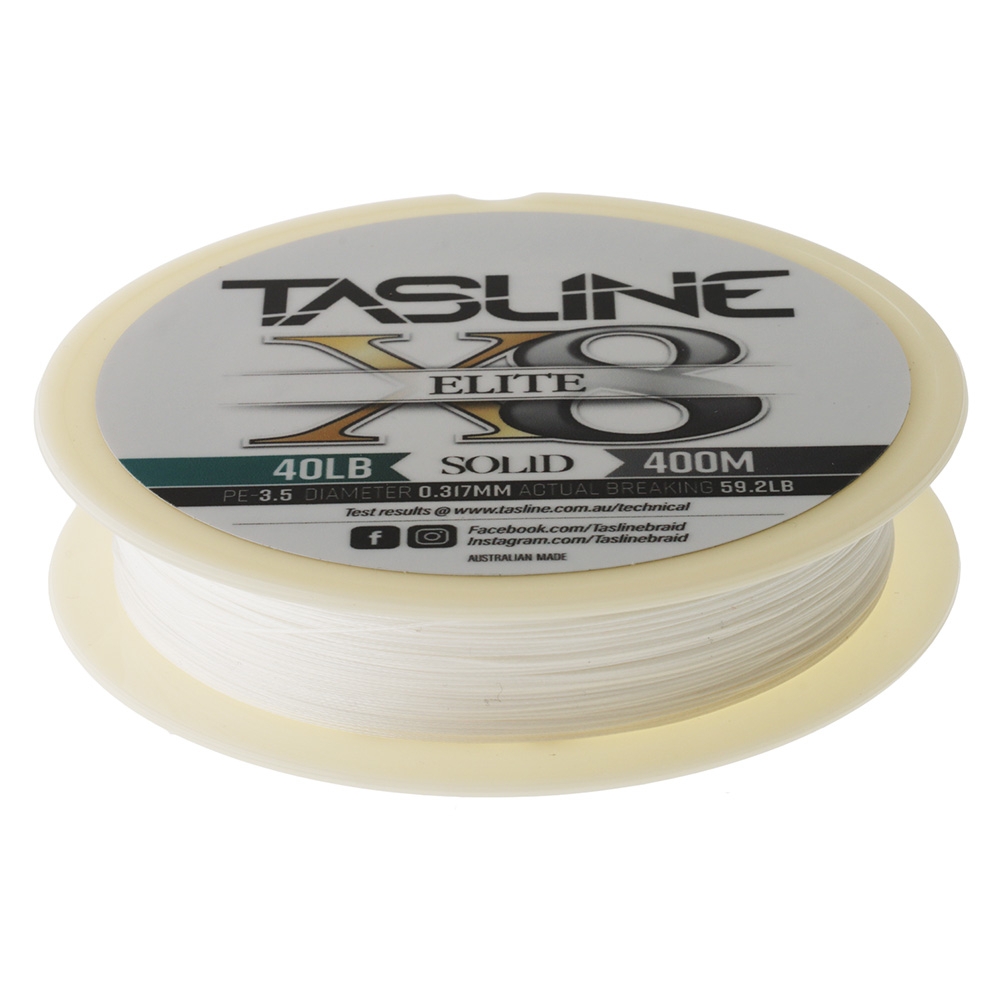 Tasline Elite White Braid 40lb 400m Spool