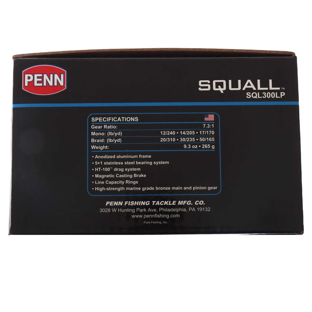 PENN Squall 300 Low Profile Baitcaster Reel