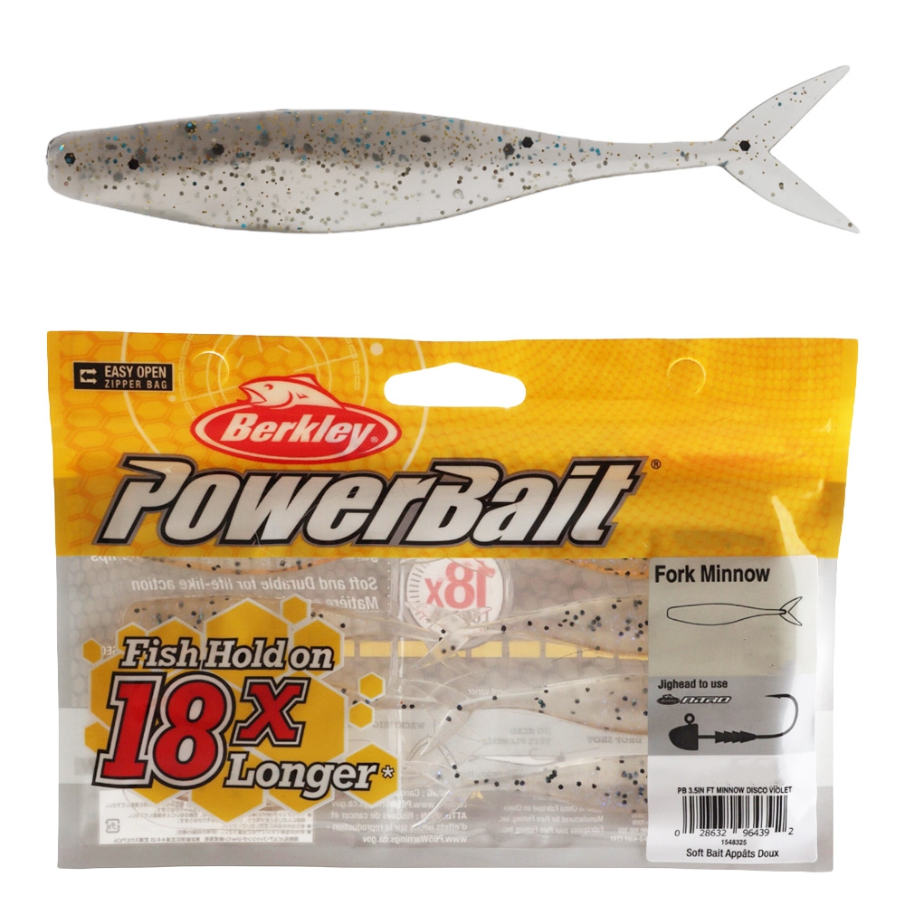Berkley Powerbait Forktail Minnow Soft Bait 9cm Blue Shiner Gold