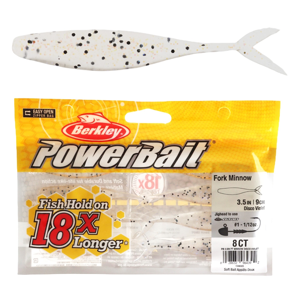 Berkley Powerbait Forktail Minnow Soft Bait 9cm Disco Violet