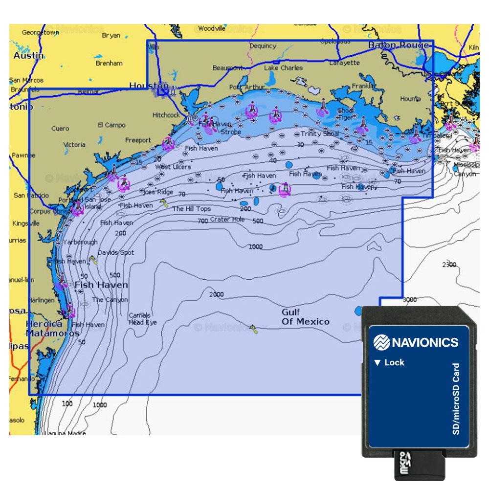 Navionics Platinum Plus SD/MSD Chart Card West Gulf of Mexico