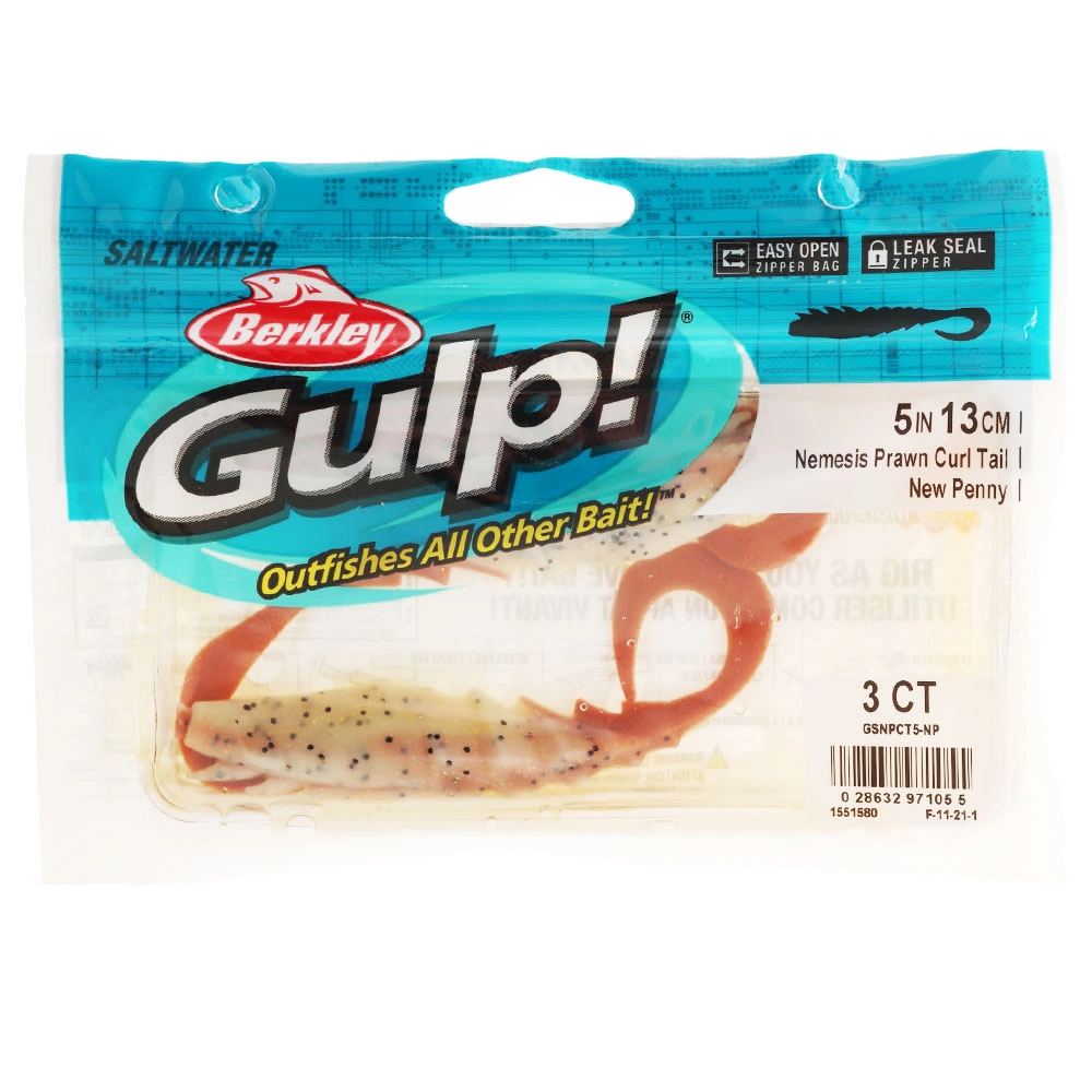 Berkley Gulp Nemesis Prawn Curl Tail Soft Bait 12.5cm Qty 3 New Penny Berkley Gulp Nemesis Prawn Curl Tail Soft Bait 12.5cm Qty 3 New Penny