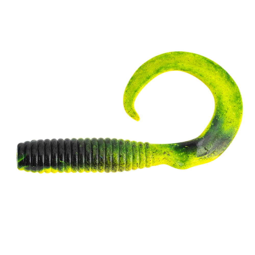 Berkley Gulp Grub Soft Bait 6in/15cm Black Chartreuse Fuze