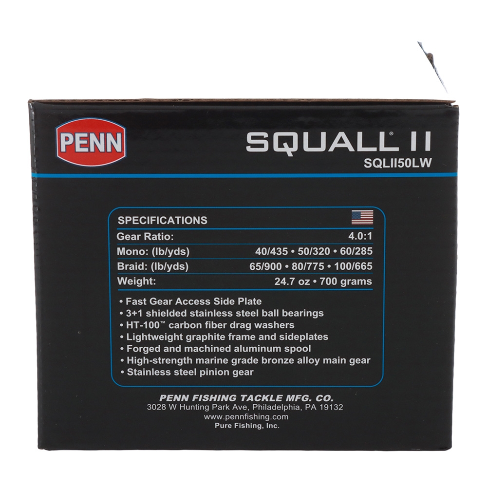 PENN Squall II 50 Level Wind Reel