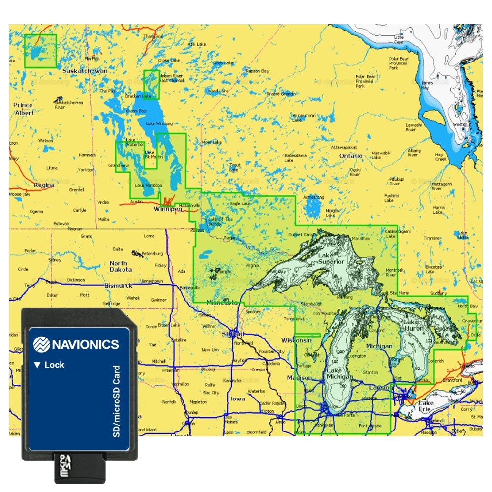 Navionics Platinum Plus XL3 SD/MSD Chart Card West Great Lakes