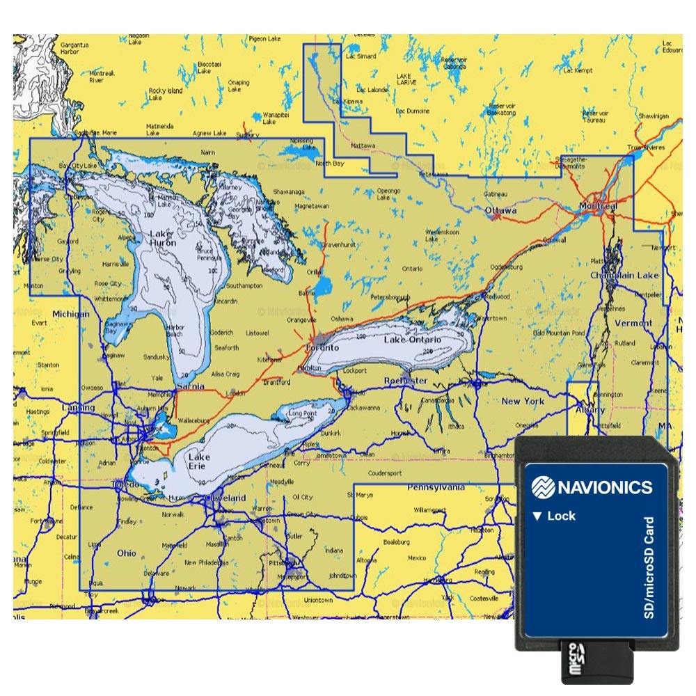 Navionics Platinum Plus XL3 SD/MSD Chart Card East Great Lakes