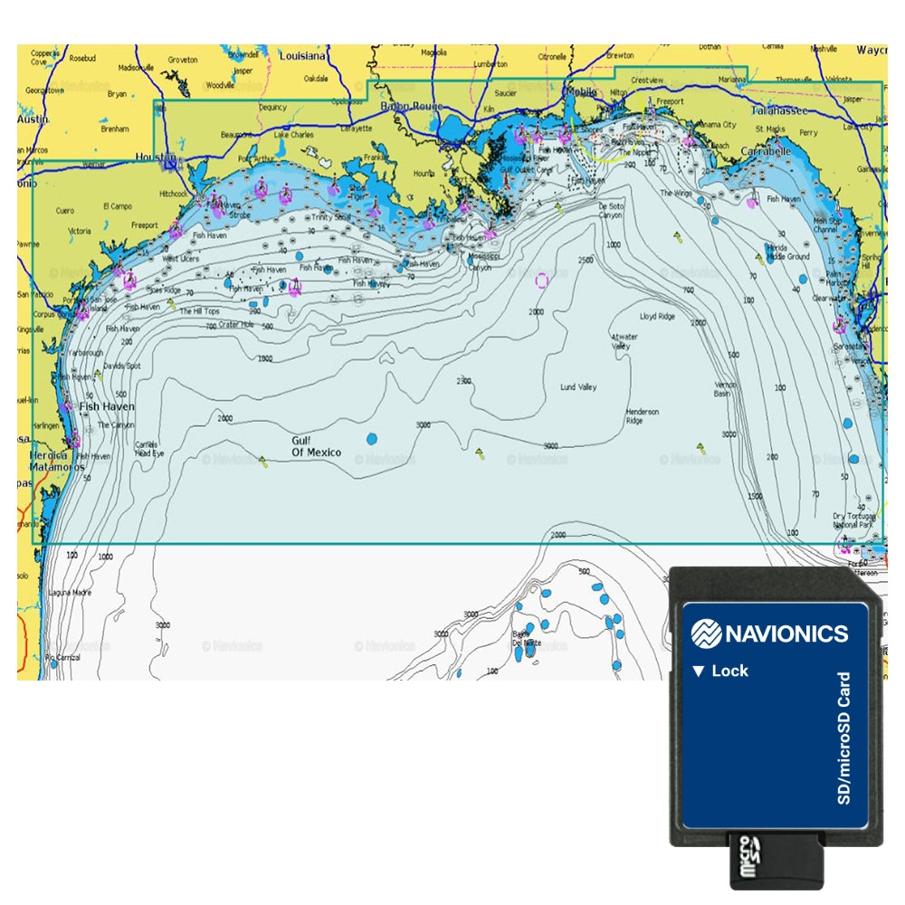 Navionics Platinum Plus XL3 SD/MSD Chart Card Gulf of Mexico
