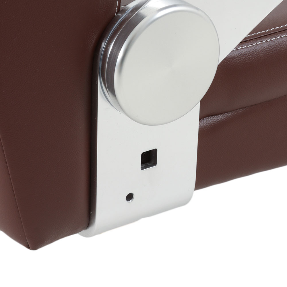 V-Quipment Seaman Helm Seat with Flip-Up Squab Mahogany Brown