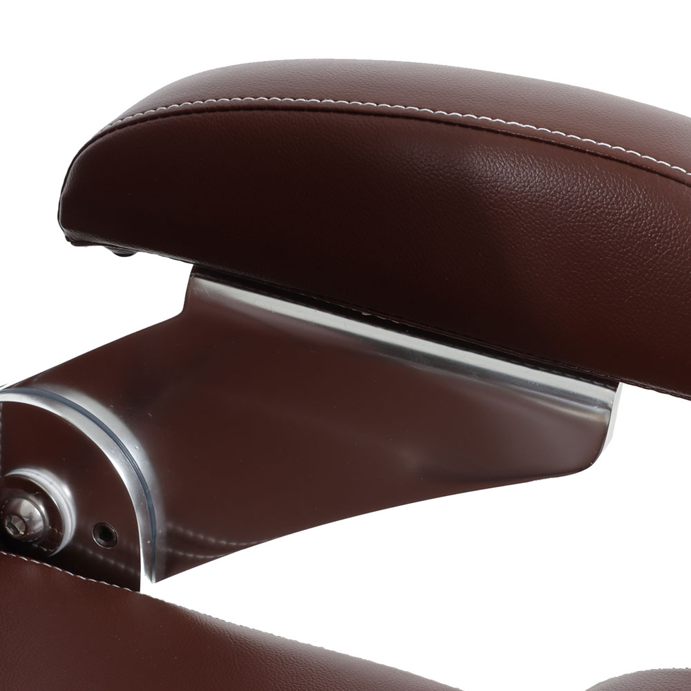 V-Quipment Seaman Helm Seat with Flip-Up Squab Mahogany Brown