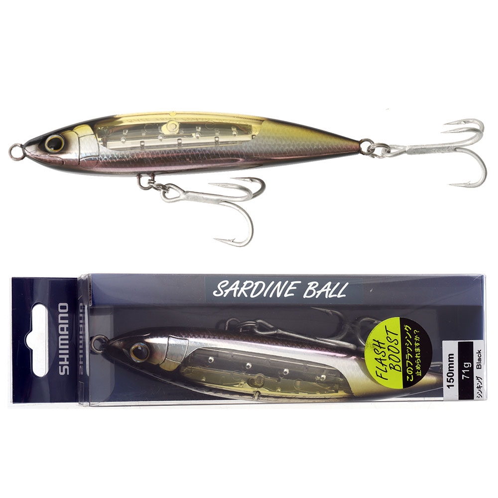 Shimano Ocea Sardine Ball Flash Boost Sinking Stickbait 150mm Black Jack Mack