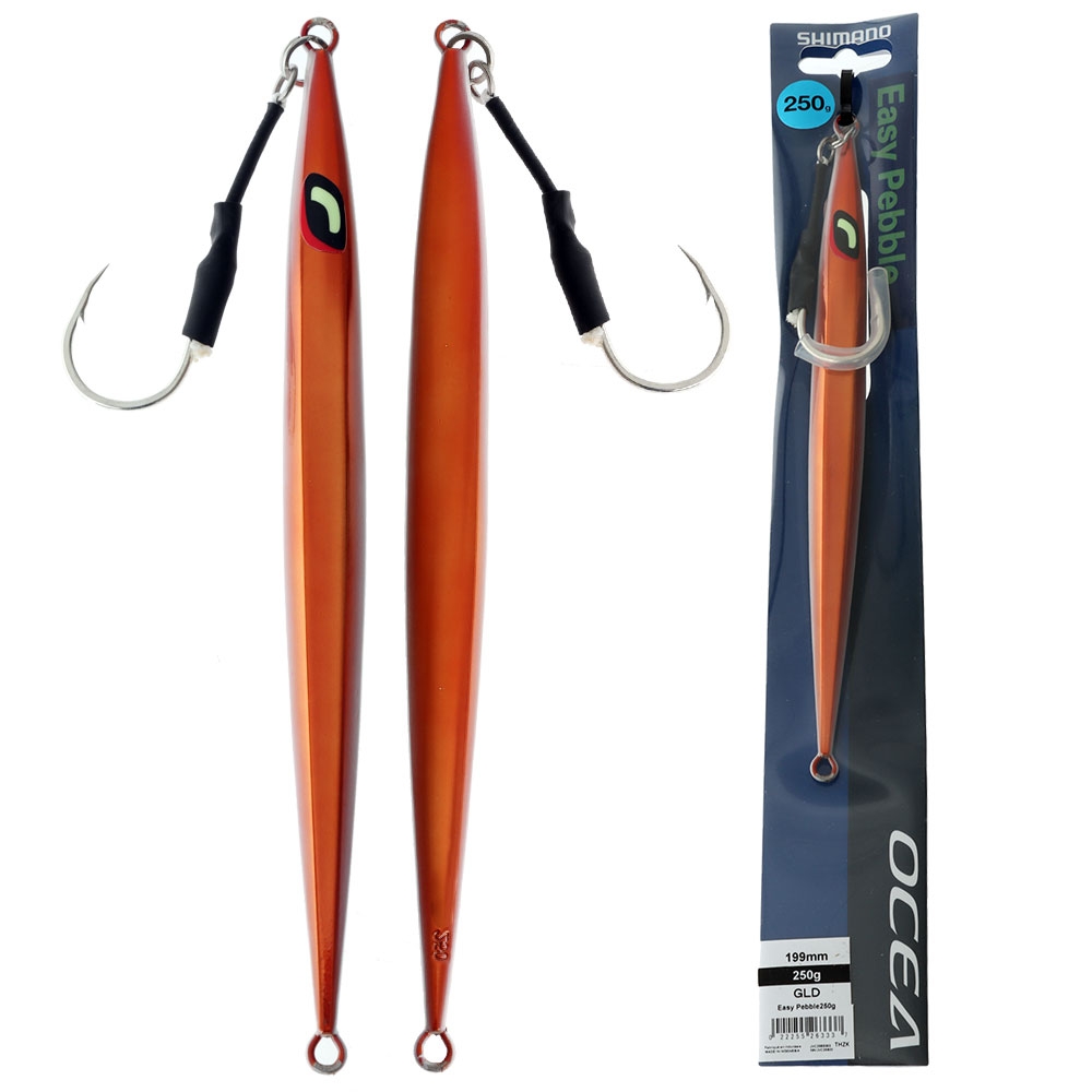 Shimano Ocea Easy Pebble Jig 250g Gld Lumo Squid