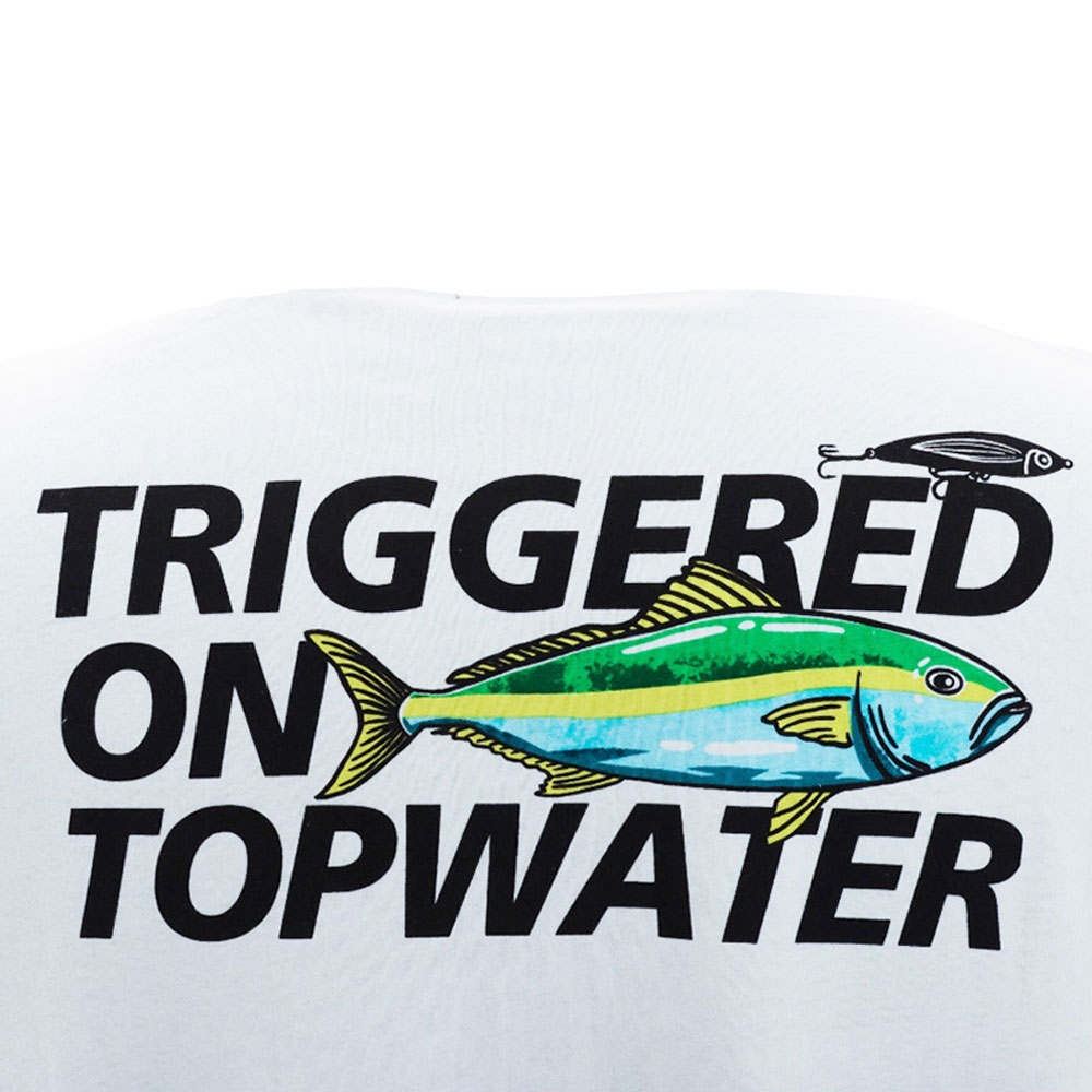 Shimano Triggered On Topwater Mens T-Shirt White 2XL