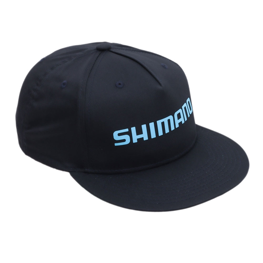 Shimano Flat Peak Blue Rubberised Logo Cap Navy