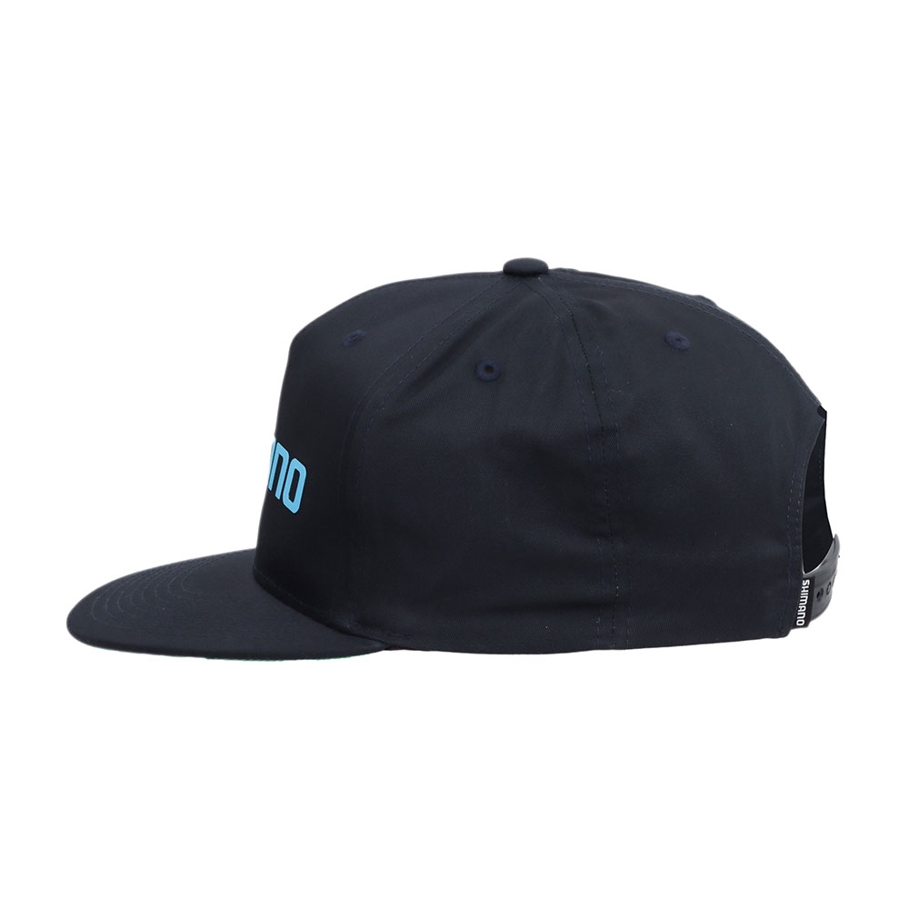 Shimano Flat Peak Blue Rubberised Logo Cap Navy