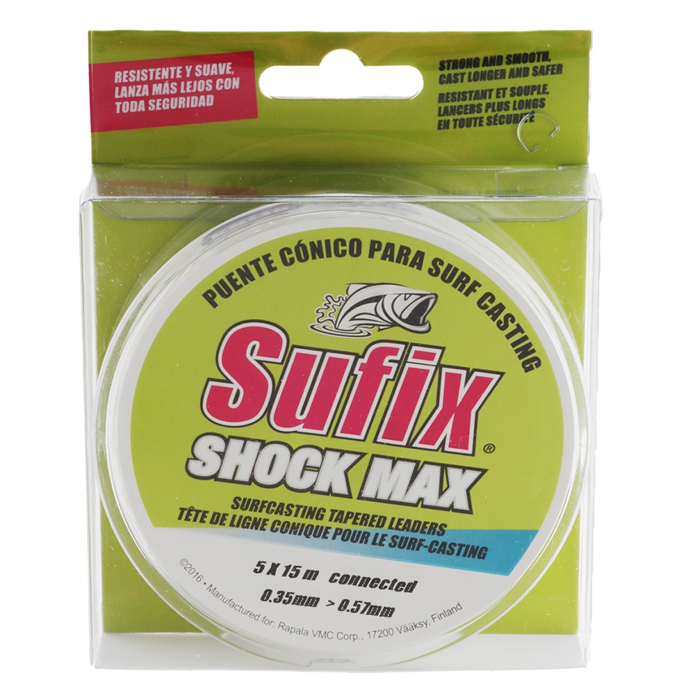 Sufix Shock Max Tapered Leader Clear 5x15m 0.35-0.57mm