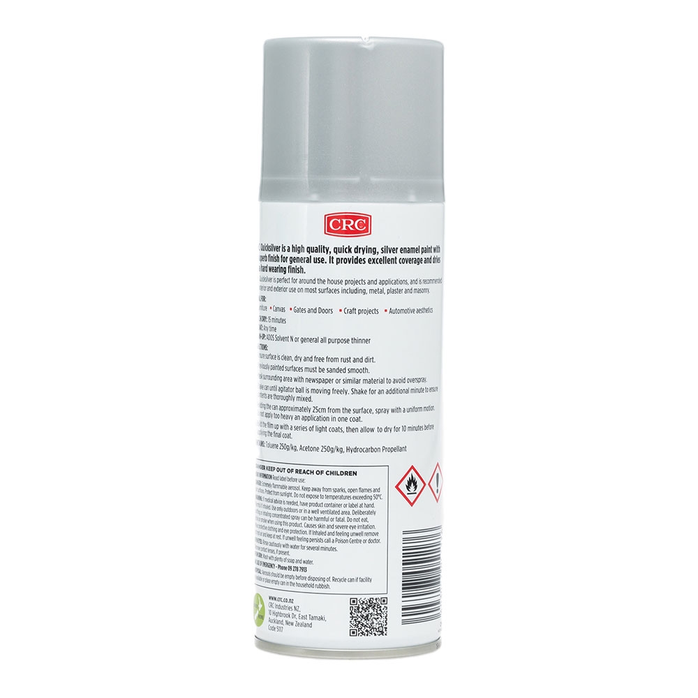 CRC Quicksilver Enamel Spray Paint 400ml Metallic Silver