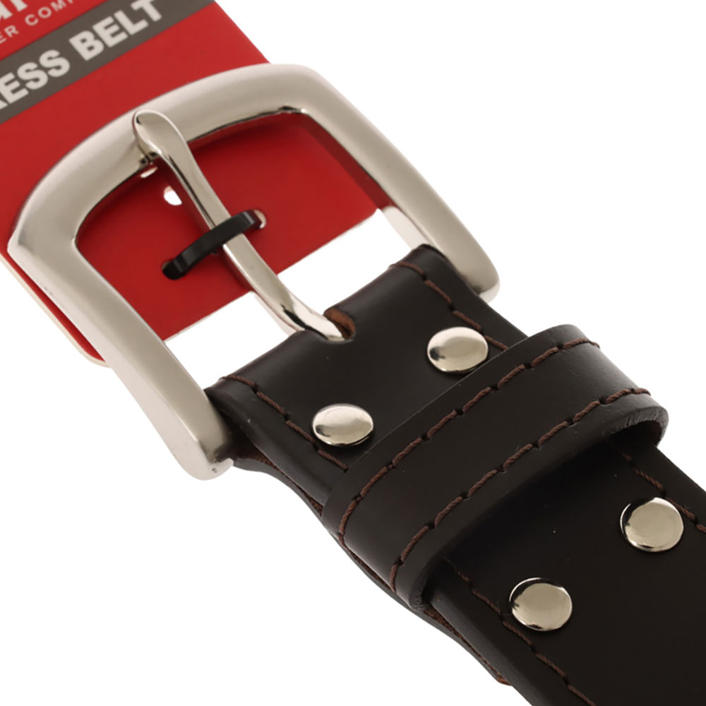 Taurus 38mm Leather Belt Sewn Edge H/D Buckle Brown