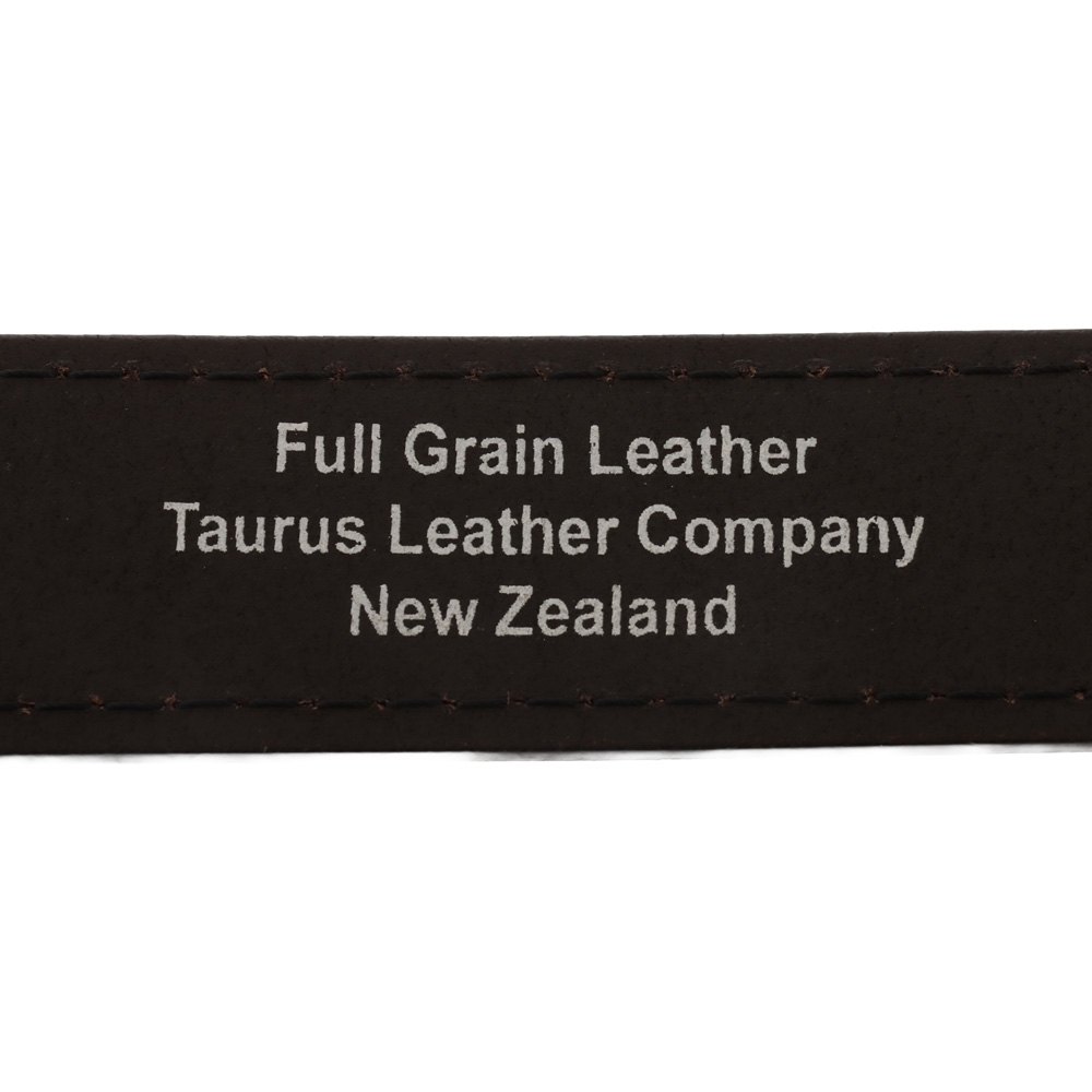 Taurus 38mm Leather Belt Sewn Edge H/D Buckle Brown