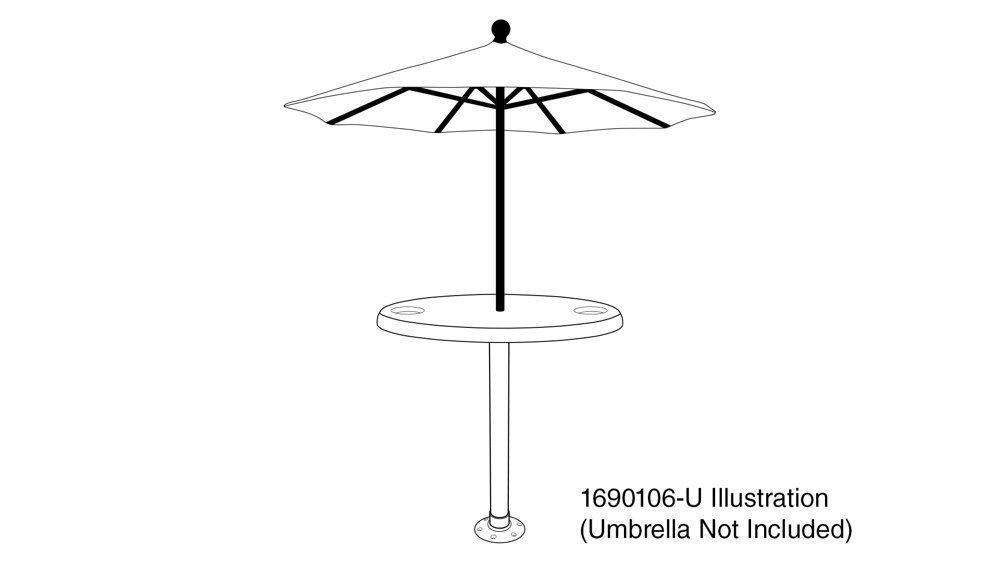 Springfiled Oval Table with Umbrella Socket White