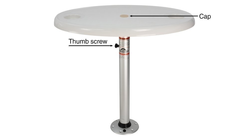 Springfiled Oval Table with Umbrella Socket White