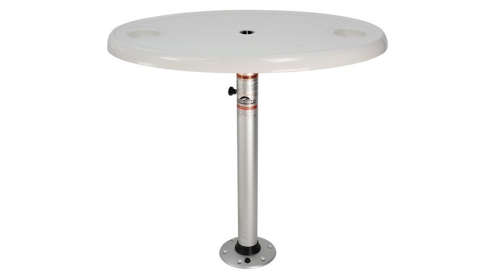 Springfiled Oval Table with Umbrella Socket White