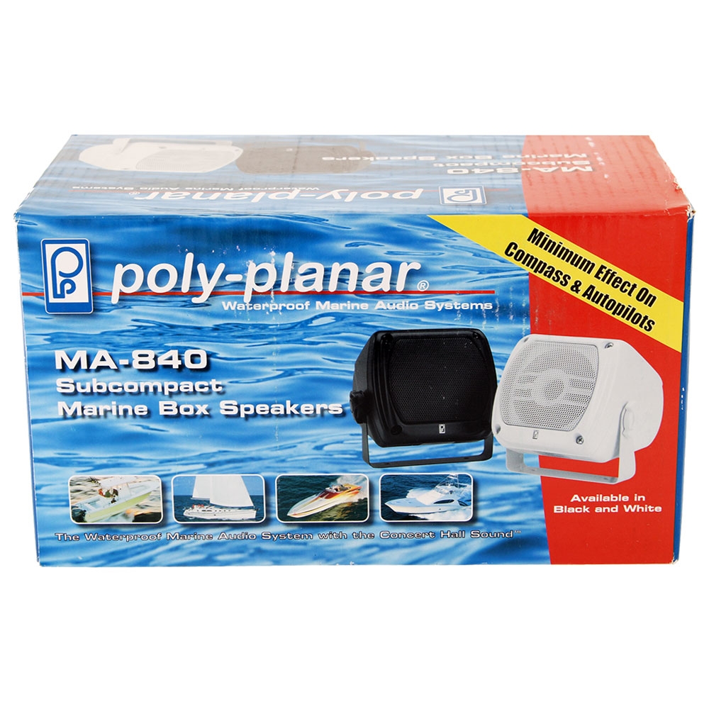 Poly-Planar MA840W Subcompact Box Speakers 80w 4in White