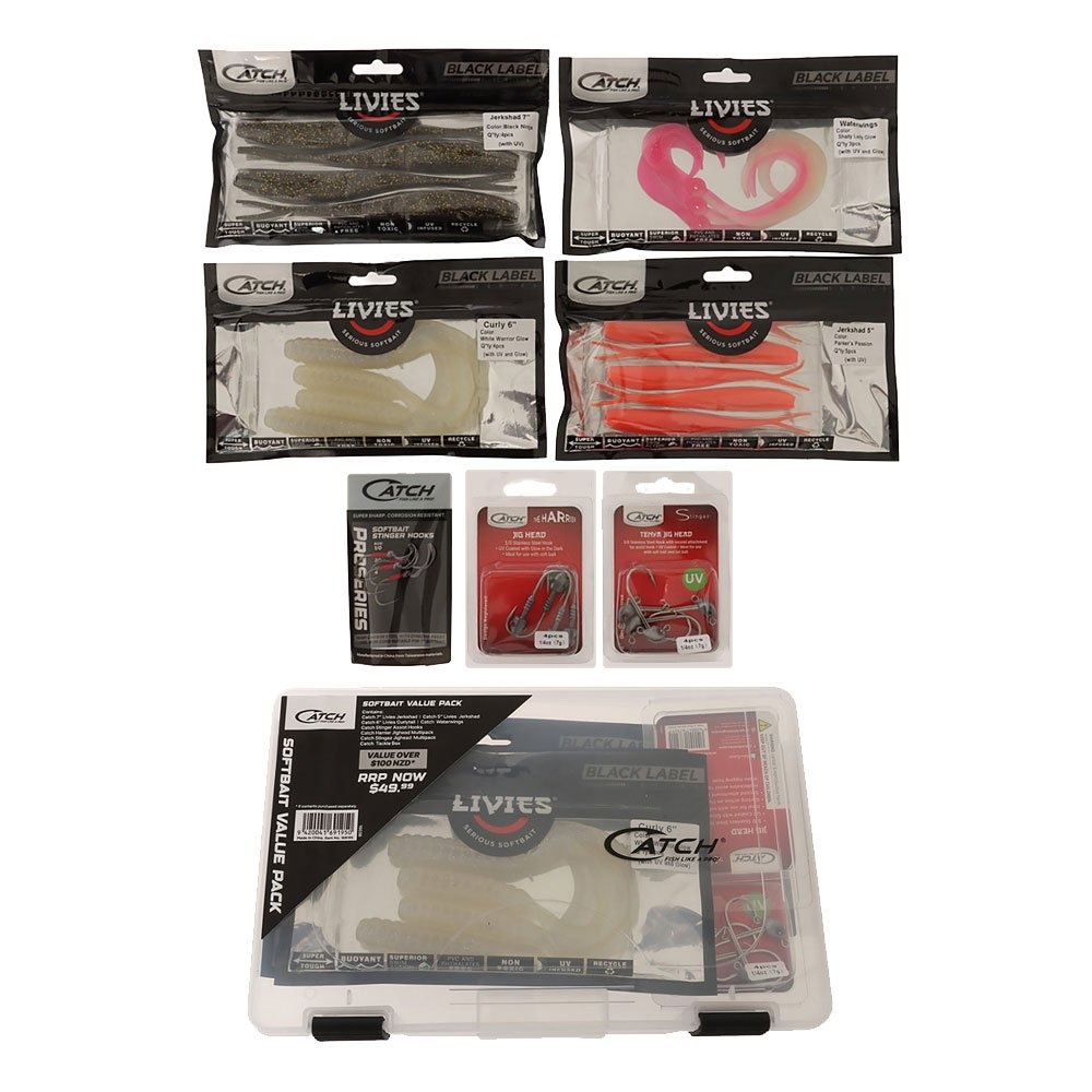 Catch Soft Bait Value Pack with Tackle Box