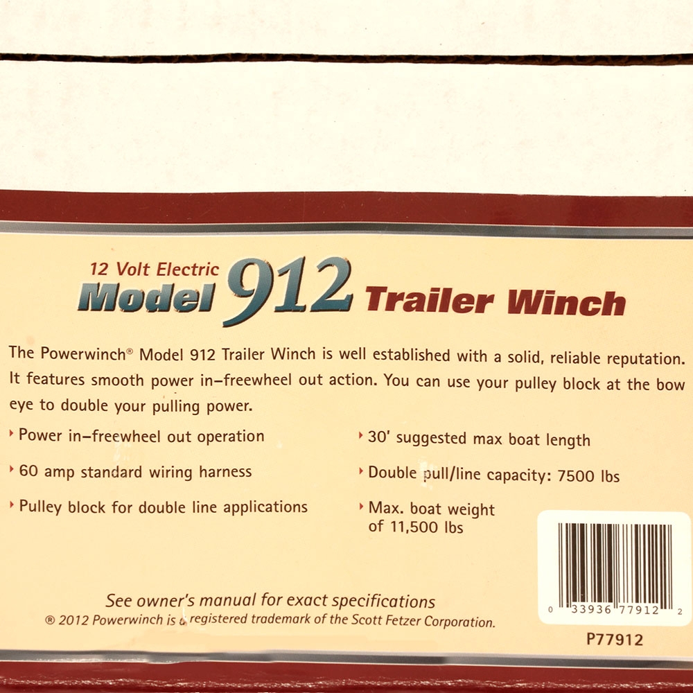 Powerwinch 912 Trailer Winch 12v 10000lb
