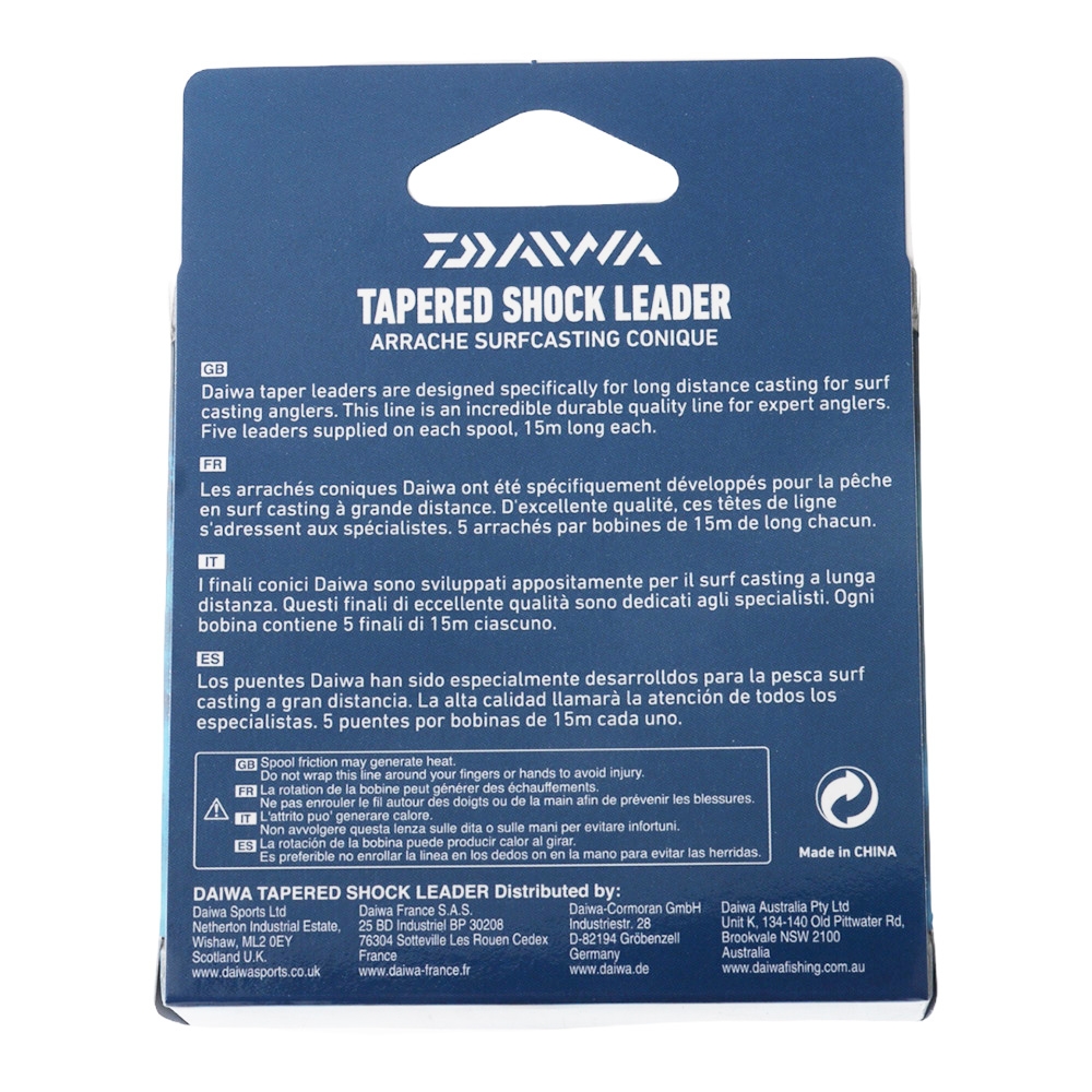 Daiwa Arrache Surf Clear Tapered Leader 5 Pack 0.57-0.28mm 15m