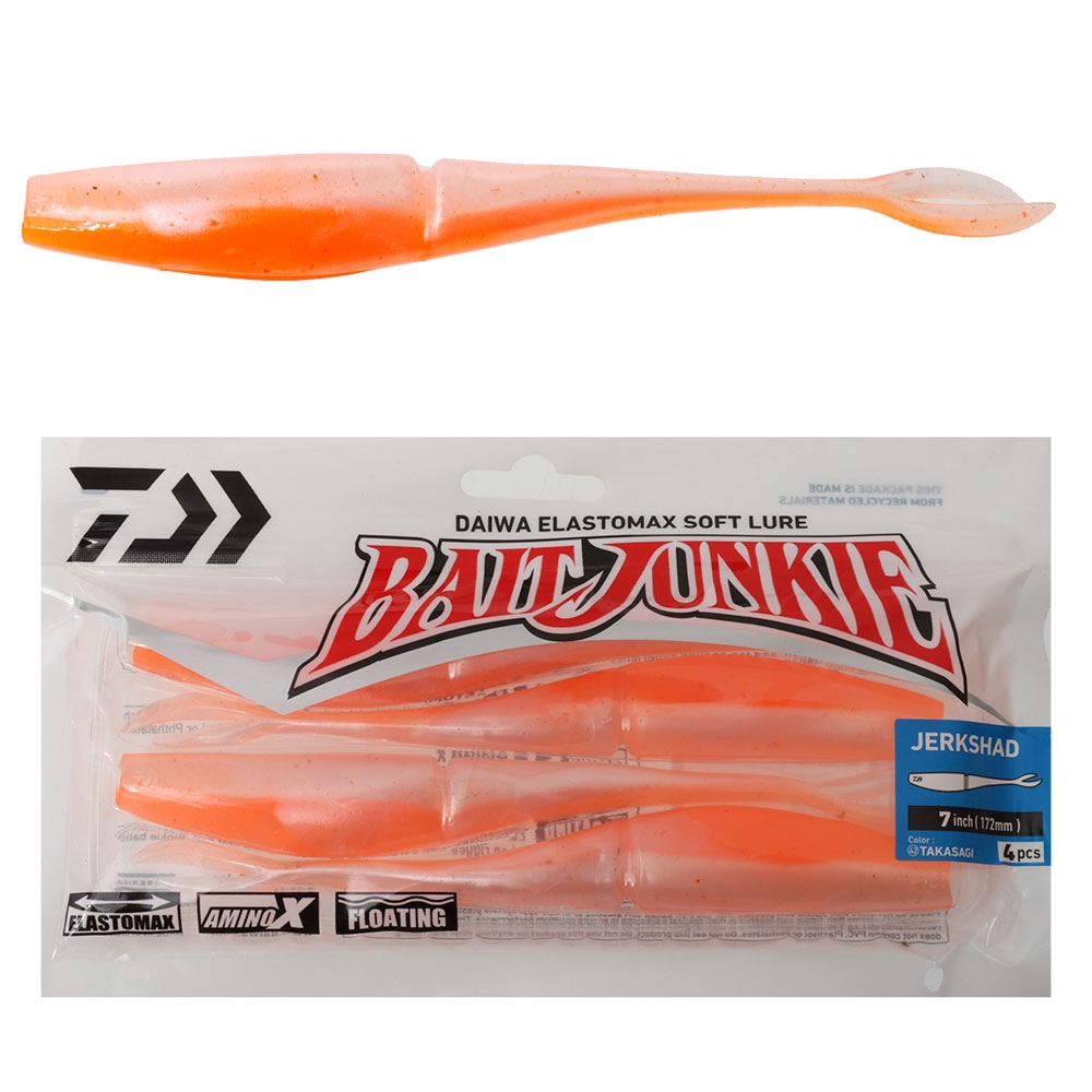 Daiwa BaitJunkie Jerkshad Soft Bait 7in/17.2cm Qty 4 Takasagi