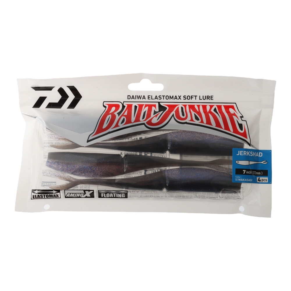 Daiwa BaitJunkie Jerkshad Soft Bait 7in/17.2cm Qty 4 Wakasagi