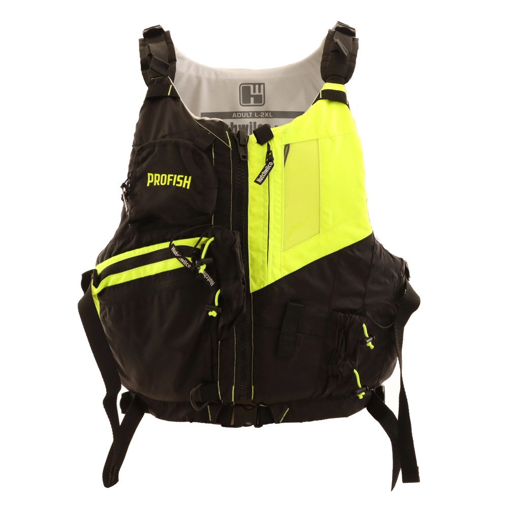Hutchwilco Pro Fish Kayak Level 50 PFD Life Vest Black/Hi-Viz Large-2XL