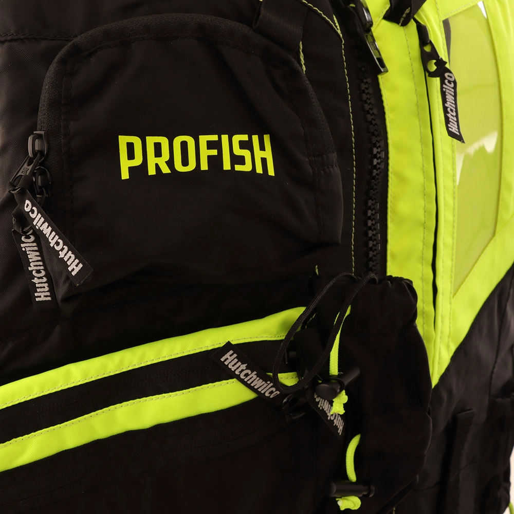 Hutchwilco Pro Fish Kayak Level 50 PFD Life Vest Black/Hi-Viz Large-2XL Hutchwilco Pro Fish Kayak Level 50 PFD Life Vest Black/Hi-Viz Large-2XL