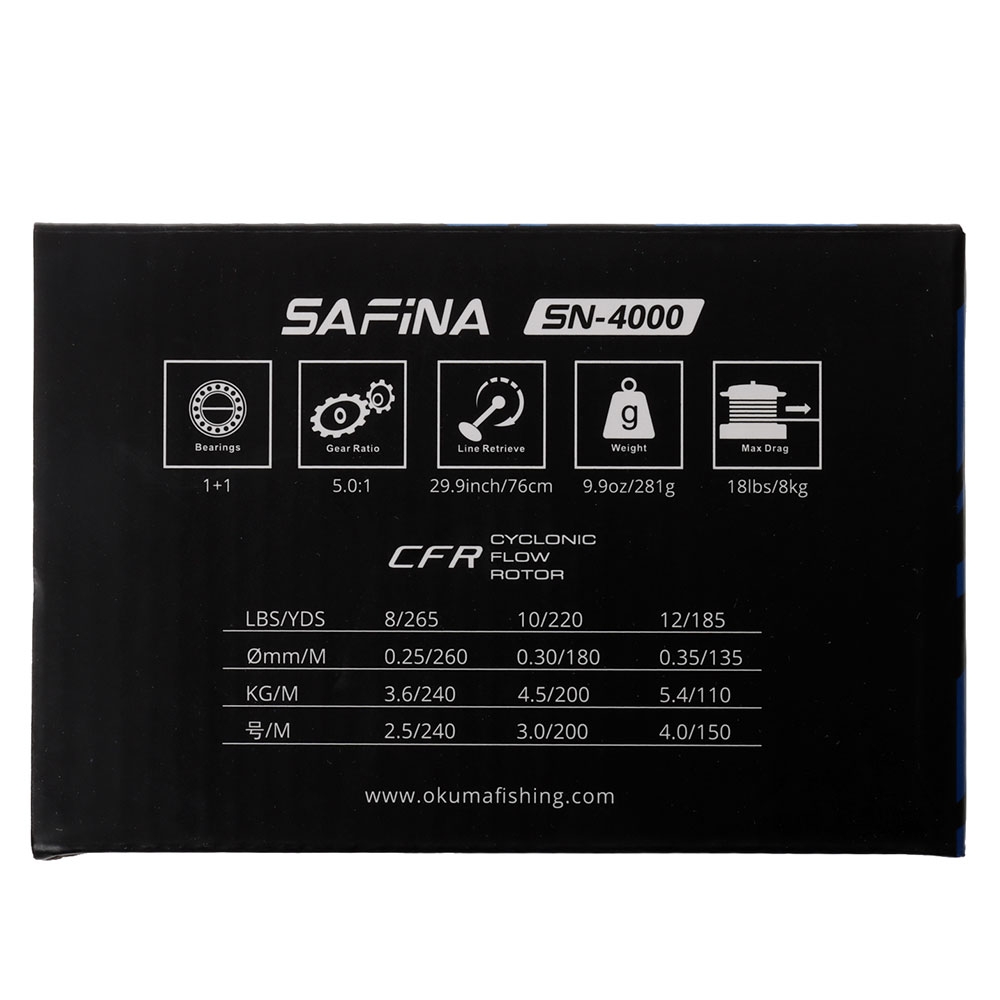 Okuma Safina 4000 Spinning Reel with 20lb Braid