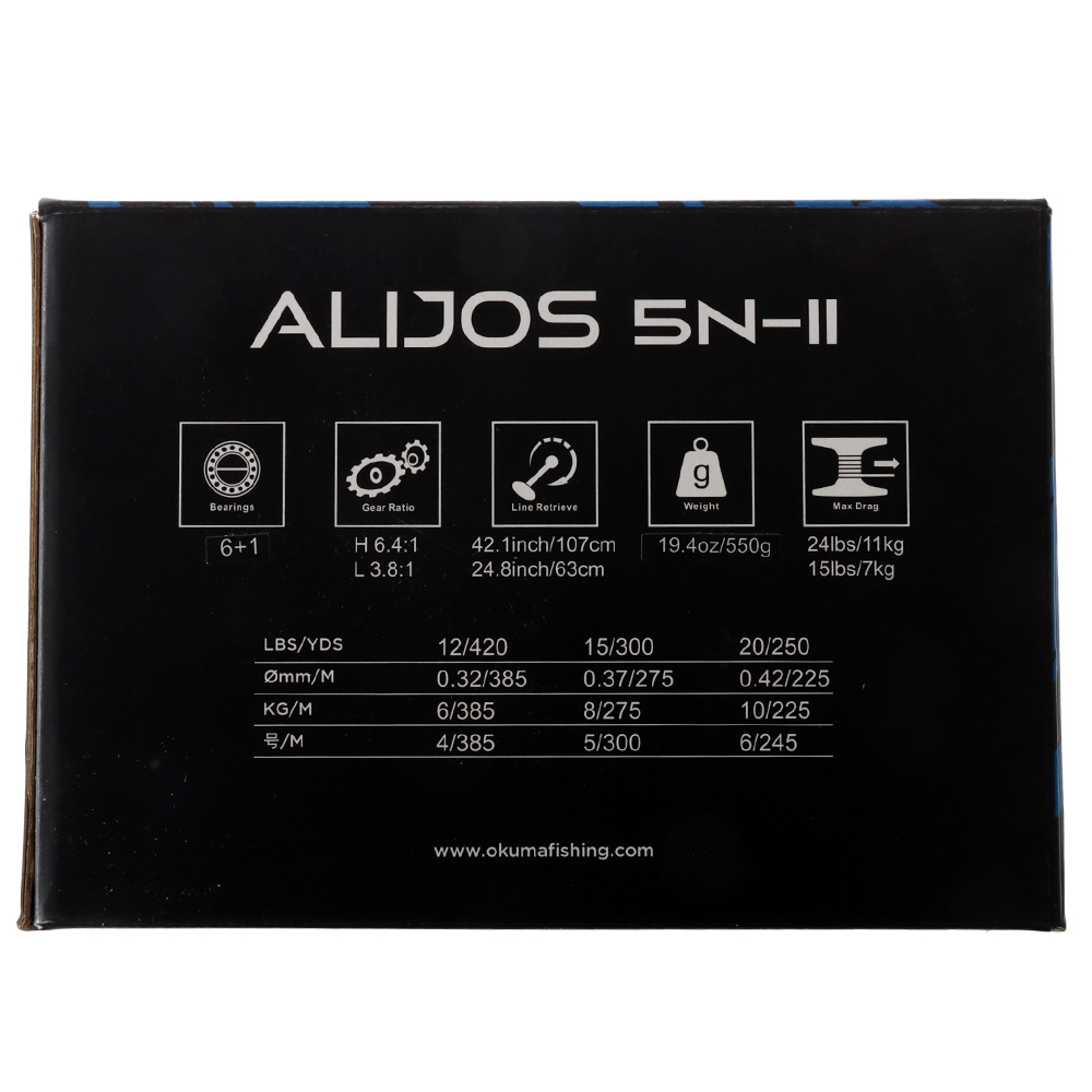 Okuma Alijos 5 Narrow 2-Speed Lever Drag Reel