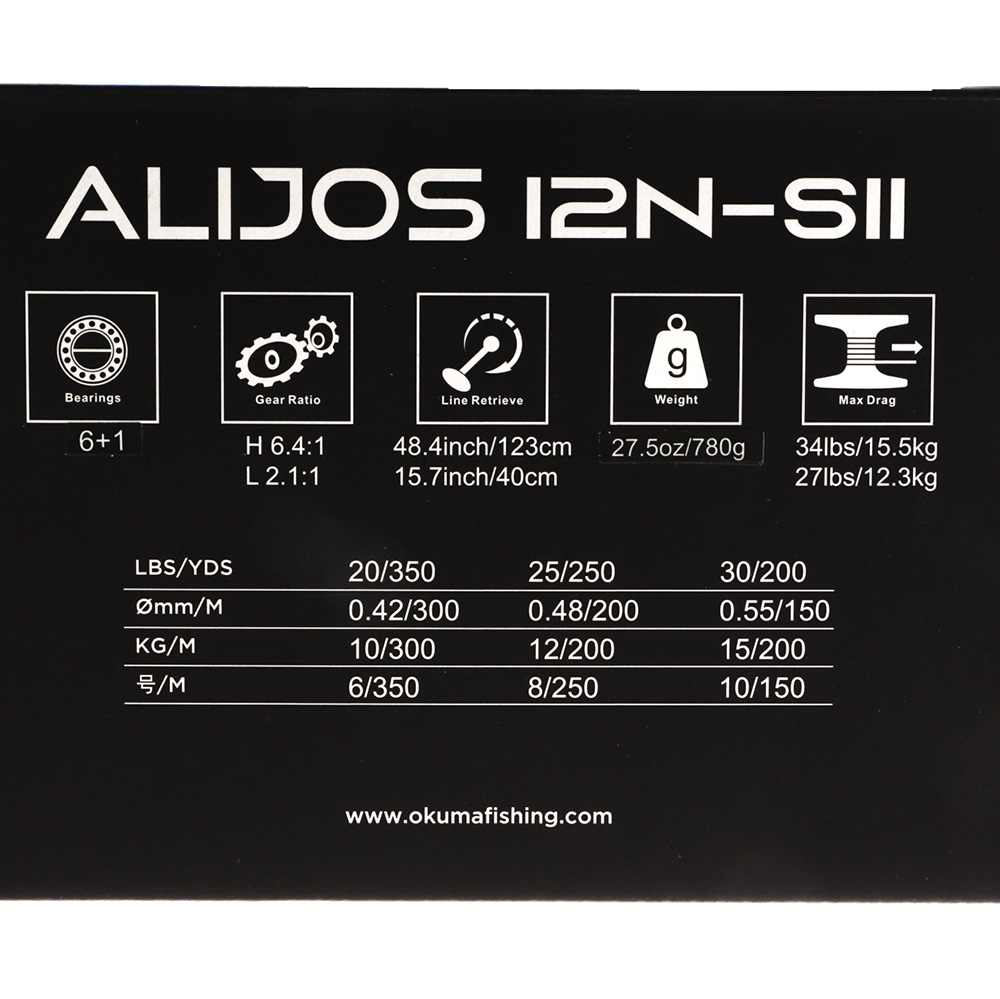 Okuma Alijos 12 Narrow 2-Speed Lever Drag Reel