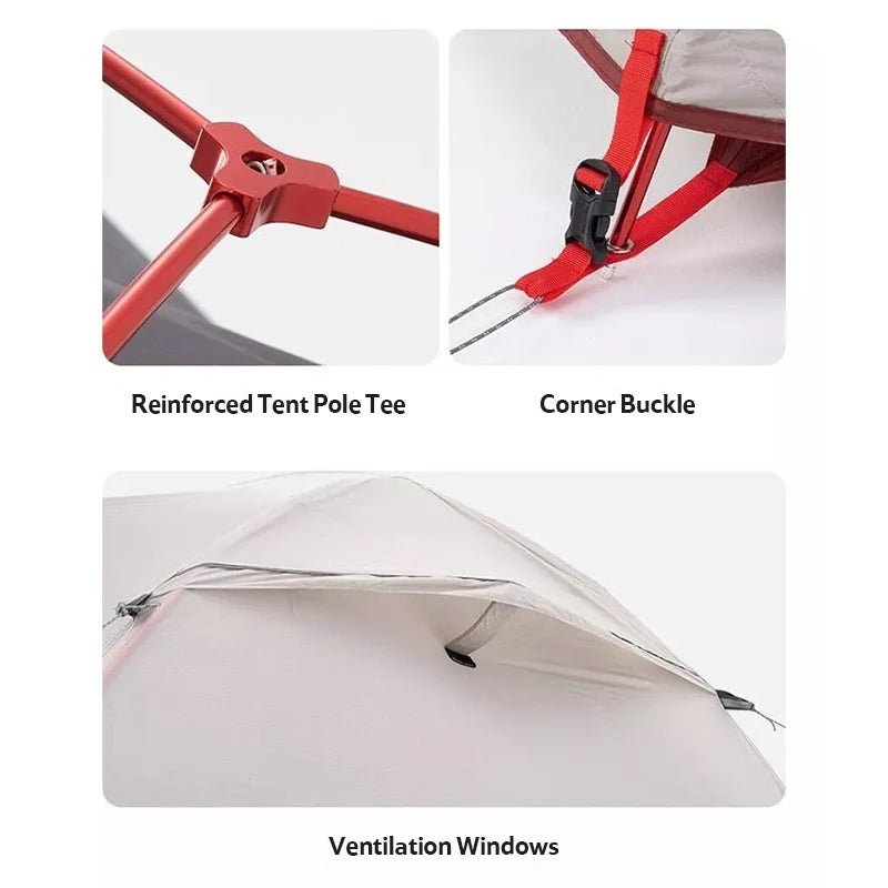 Naturehike Star River 4-Season 2P Backpacking Tent Grey/Red