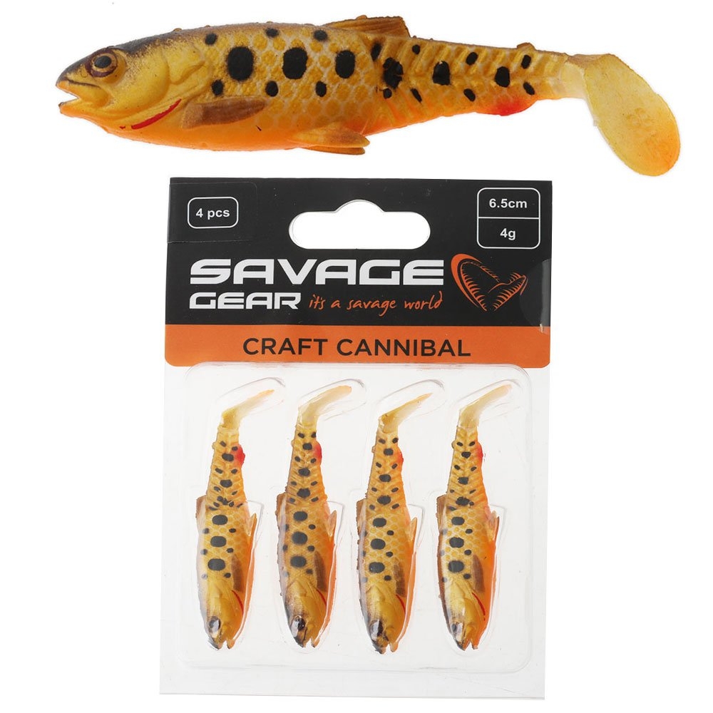 Savage Gear Craft Cannibal Paddletail Soft Bait 6.5cm 4g Qty 4 Dirty Roach