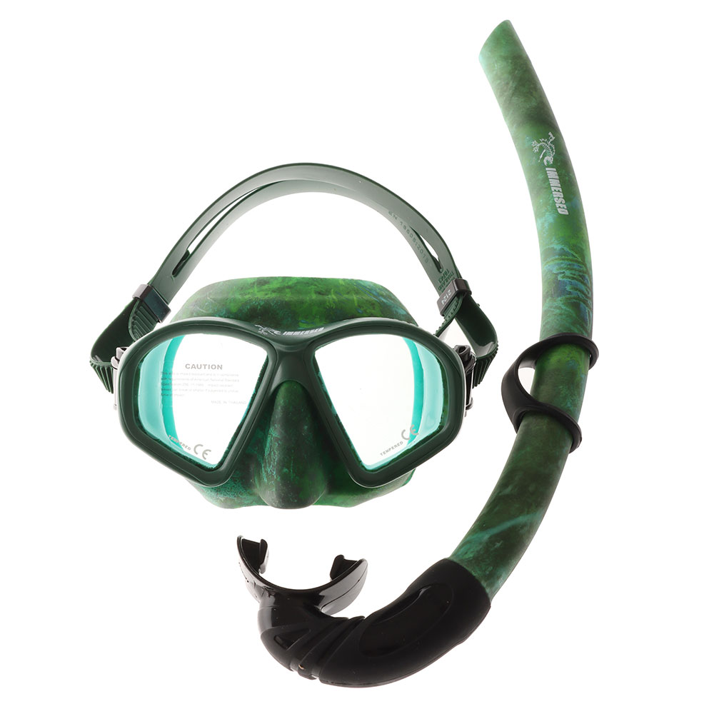 Immersed Ninja Mask and Snorkel Set Green Camo