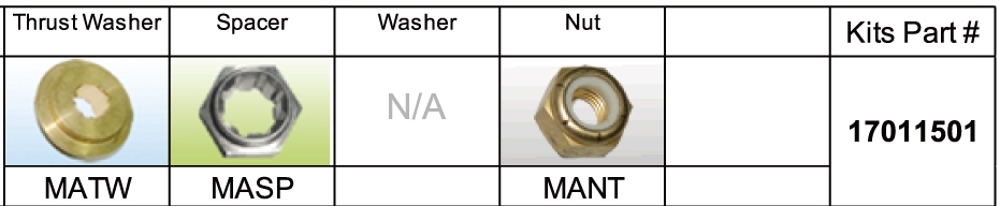 SOLAS MA-PKT Mercury Propeller Assembly Kit 6-15 HP