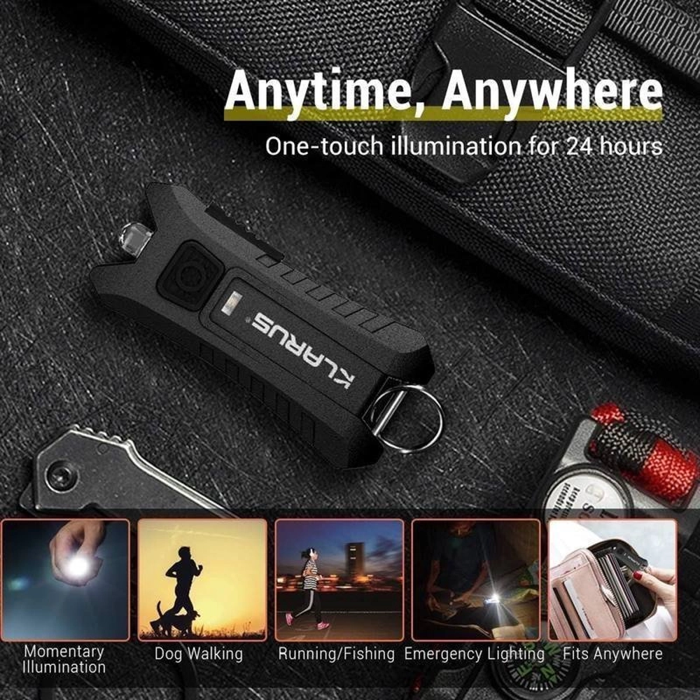 Klarus ML2 Rechargeable LED Keyring Torch Black 40 Lumens Klarus ML2 Rechargeable LED Keyring Torch Black 40 Lumens